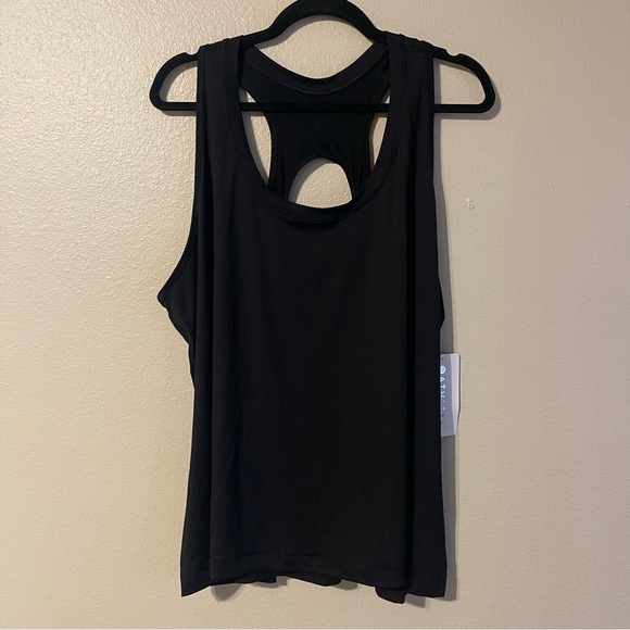 NWT ATHLETA Black Nitro Semi Fitted Keyhole Tank Top - Picture 3 of 5